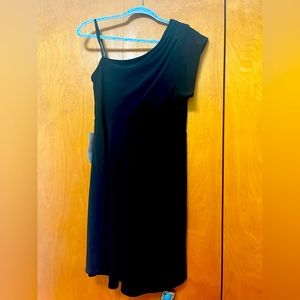 BCBG one shoulder little black dress.